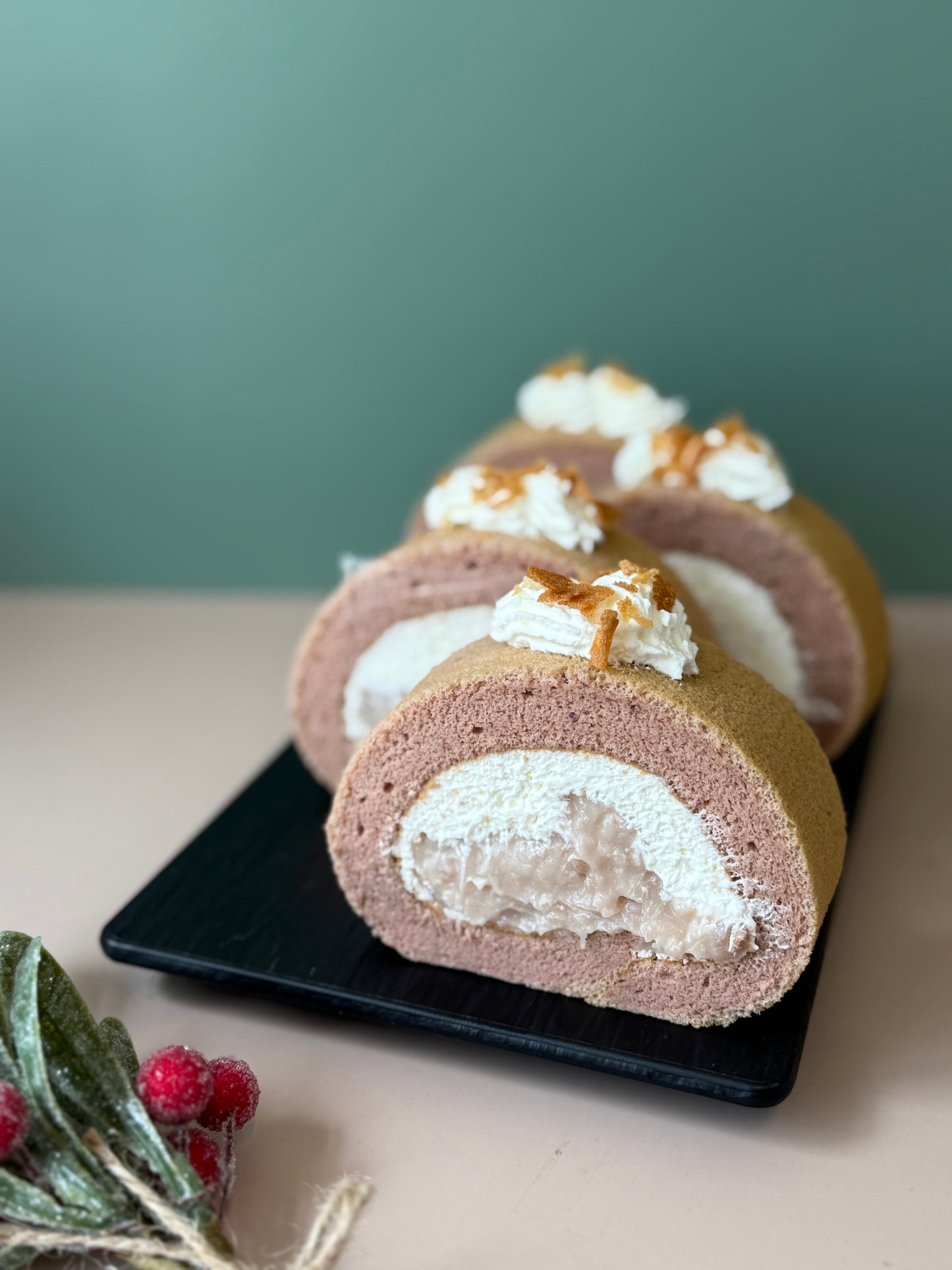 Homemade taro paste rolls
