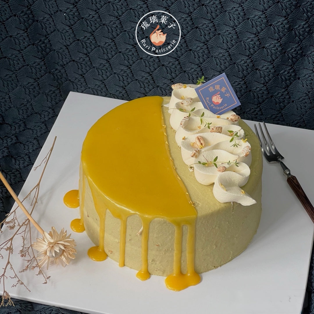 Yuzu brown rice and osmanthus jelly